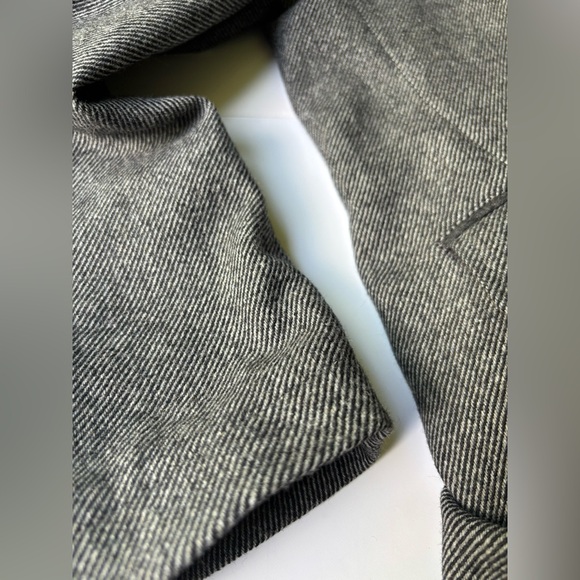 Vintage‎ Black Grey Tweed Wool Oversized Classic Boyfriend Menswear Fit Blazer - Picture 3 of 16